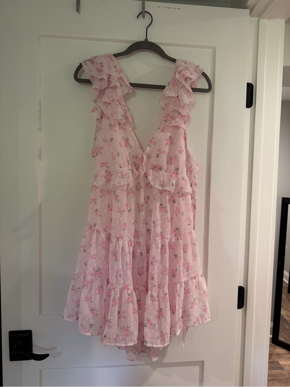 T.J.Maxx Light Pink Floral Ruffle Sundress